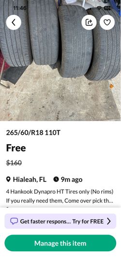 FREE Set of 4 Hankook Dynapro HT Tires 265/60/R18