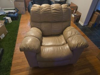Tan Faux Leather Recliner