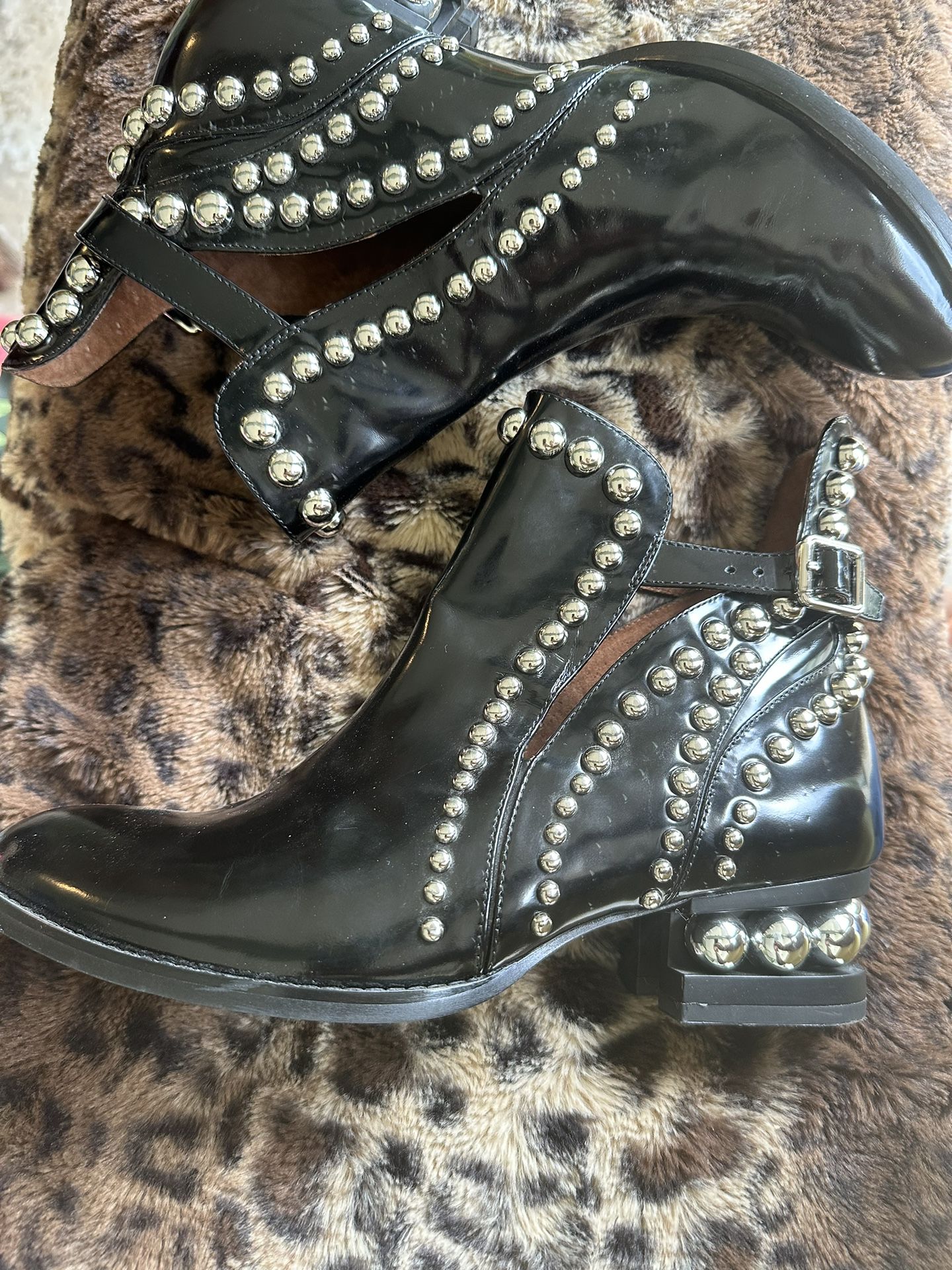 Womens Jeffrey Campbell Boots Studded Leather Size 10