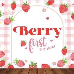 Berry First Birthday Backdrop