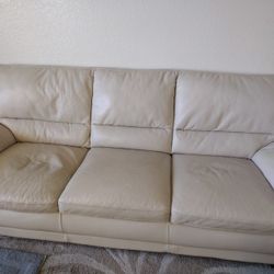Leather Couch Cream Color