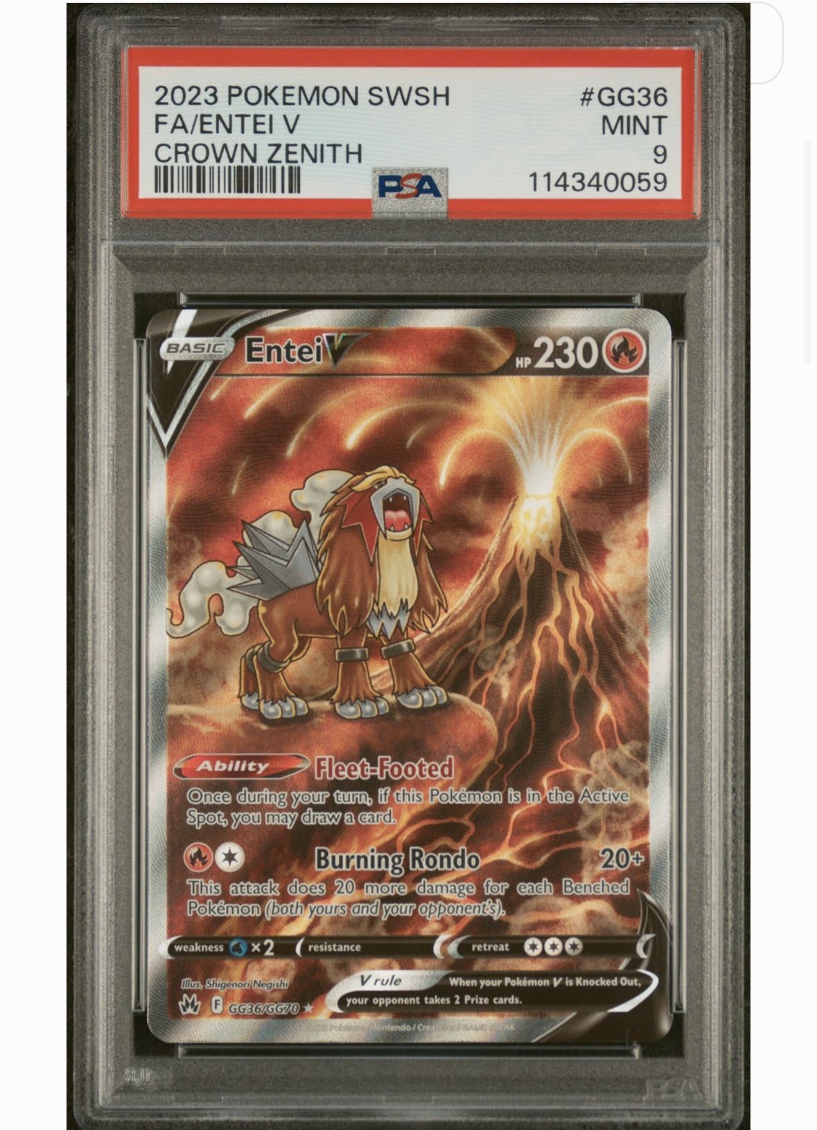 PSA 9 Entei V Full Art