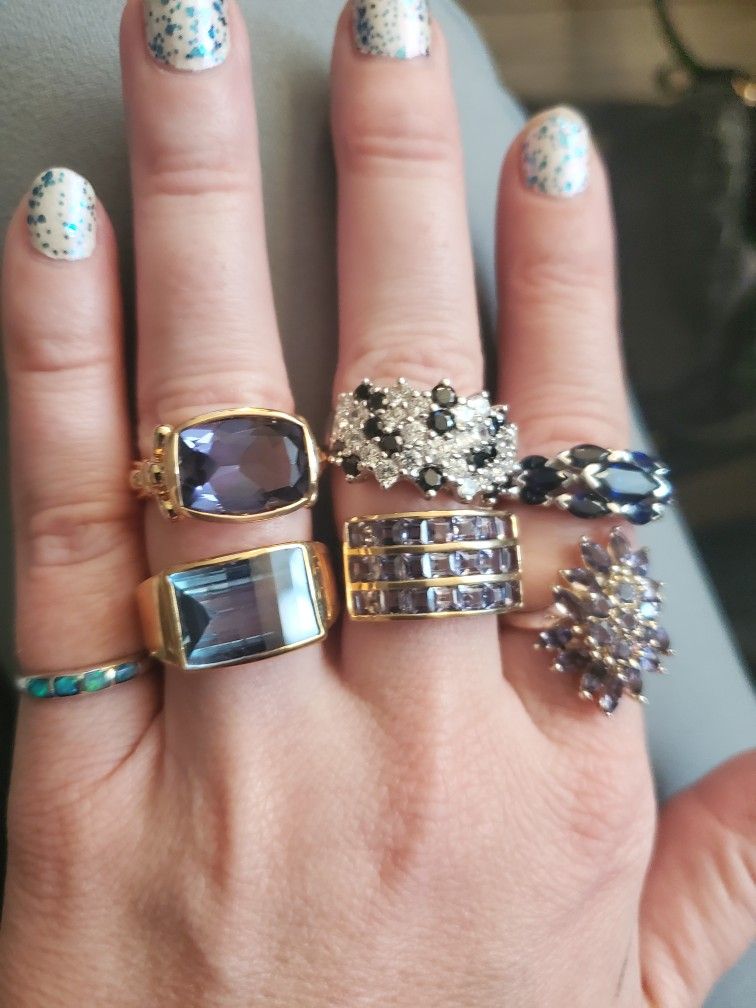 Sterling Silver Gem Rings. Price Is Per Ring.