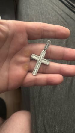Moissanite Silver Cross 