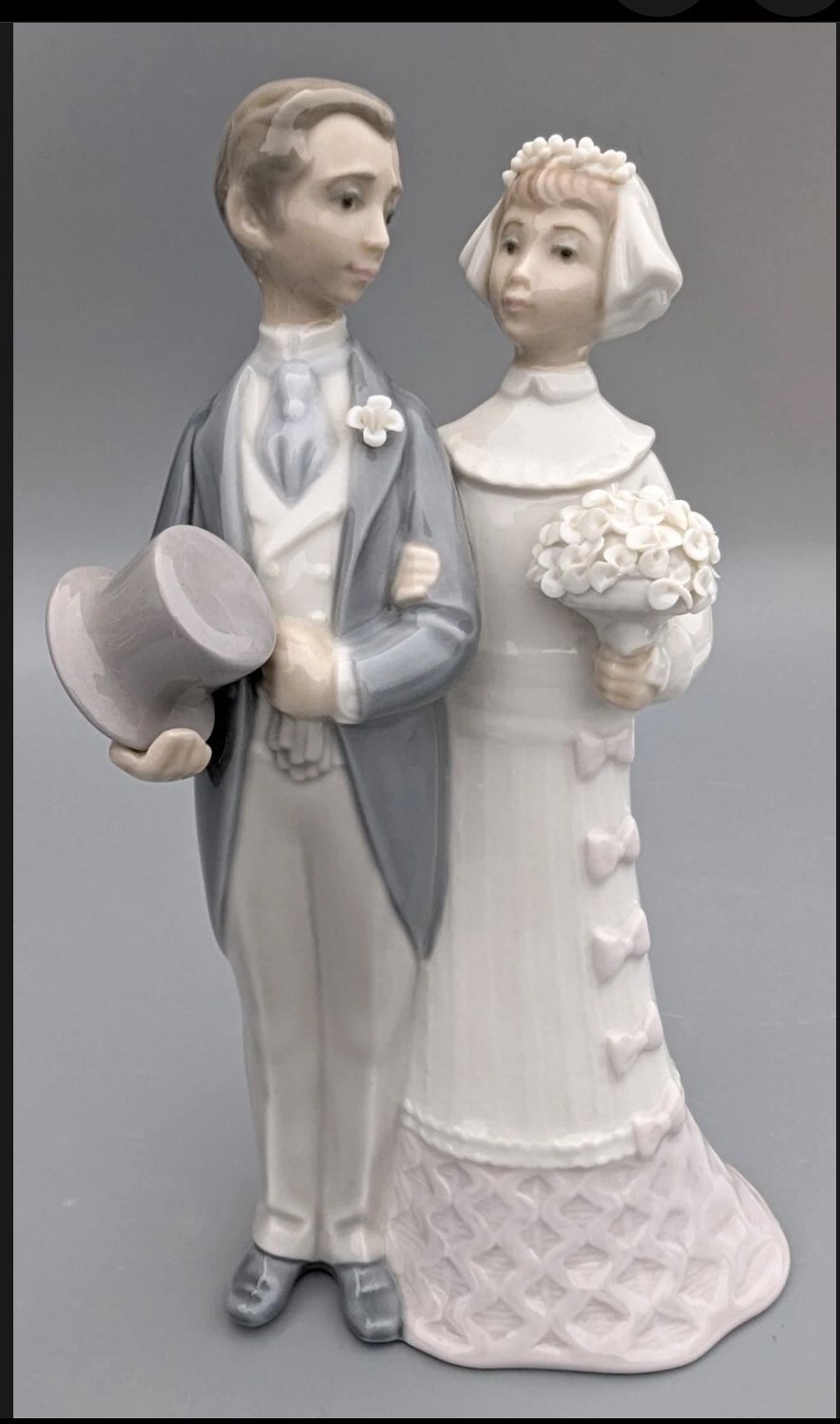 Moving Sale! Vintage Lladro #4808 Wedding Day Couple Bride & Groom - Retired Porcelain Figurine Scale(4961)