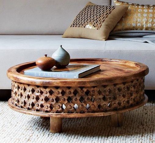 West Elm Carved Mango Coffee Table
