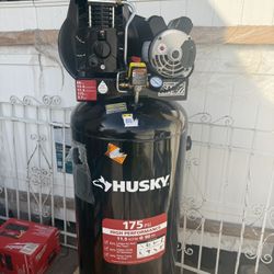 60 Gal. 3.7 HP 1-Phase 175 PSI Oil Lubed Belt Drive Stationary Electric Air Compressor by Husky