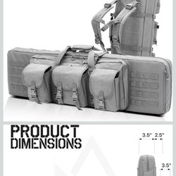 MADOG 47 inch Double Rifle Bag Soft Pistol Cases Long Portable Tactical Shotgun Backpack for Shootin