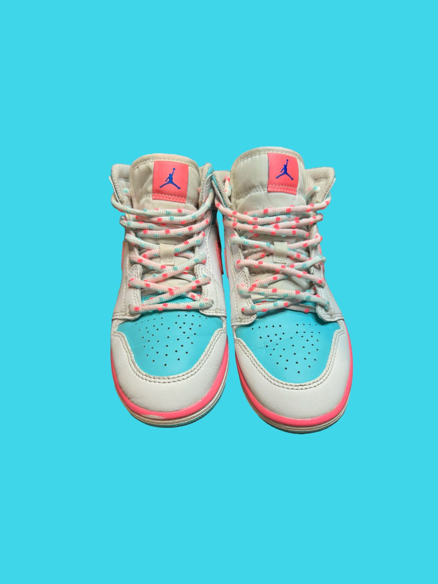 Air Jordan 1 Mid White Pink Green Soar | Size 1.5 youth