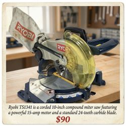 10-inch Ryobi TS1341 saw.