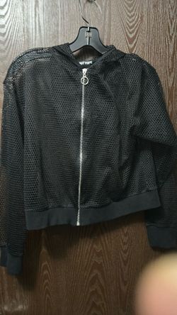 Hot Topic Zip-Up Mesh Hoodie Size - Medium Near New
