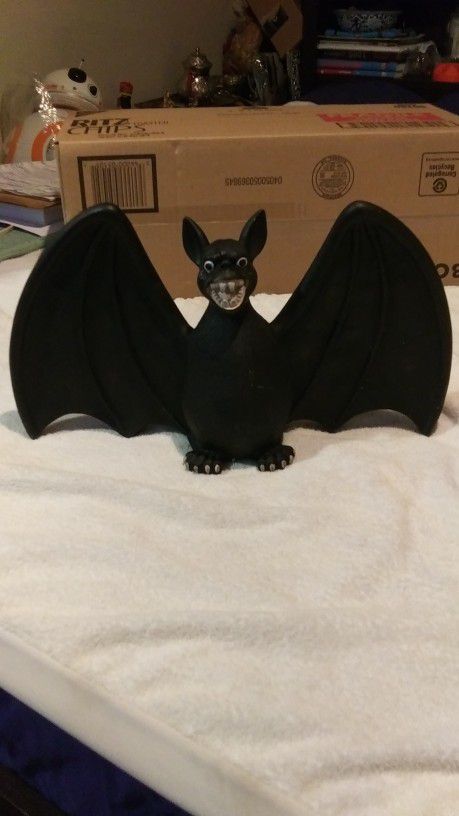 Vintage Halloween Spooky Hollow 15" Rubber Bat