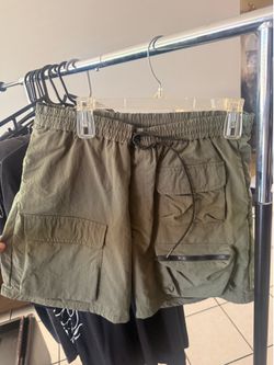 Richie Le Collection Cargo Shorts Olive Green Size L
