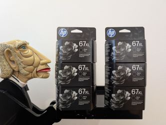 HP 67XL Black High Yield Ink Cartridge, Prints Up to 240 Pages (3YM57AN#140) 6packs