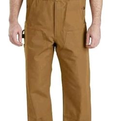NeW CARHARTT DUCK BIB OVERALL R01-M R RELAXED FIT BROWN 34×32 NWT WORK PANTS