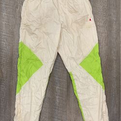 Champions Tan And Lime Green Windbreaker Pants