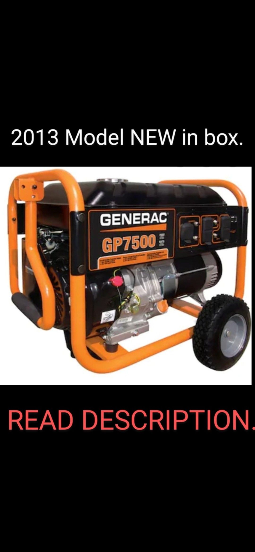 Generac GP7500 Generator BRAND NEW never been run.