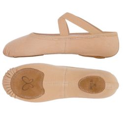 New Toddler & Little Girls Size 10 Split Sole Beige Ballet Shoes Dance Slipper