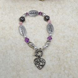 LOVE REMEMBER FOREVER Heart Bracelet & Gift Box by Expressively Yours NEW