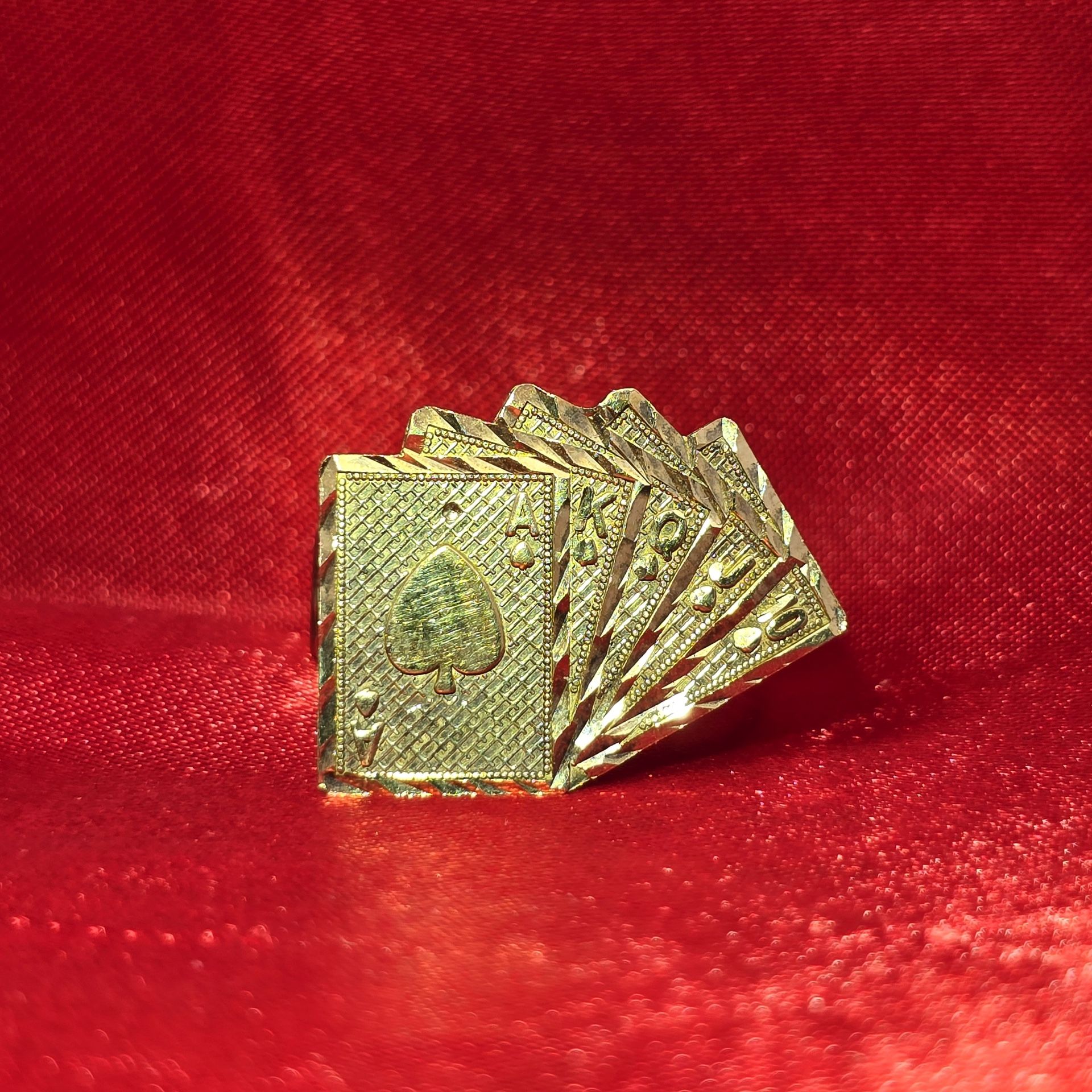 10k Gold Poker Cards Ring