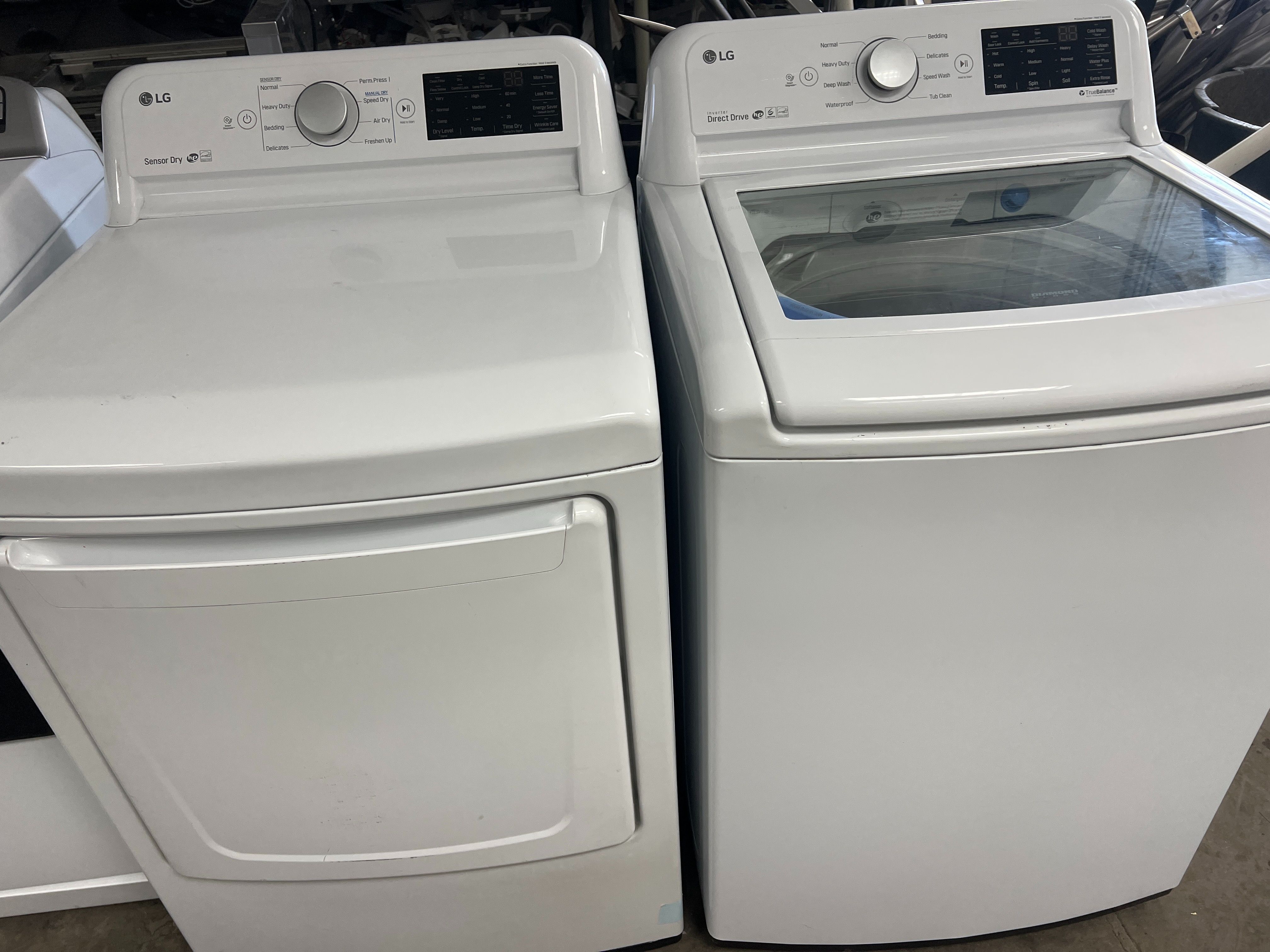 LG HE TOP LOAD WASHER AND ELECTRIC DRYER SET