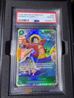 One Piece Card Game Monkey D. Luffy PRB02-005 Foil EN #005 PSA 10 2025