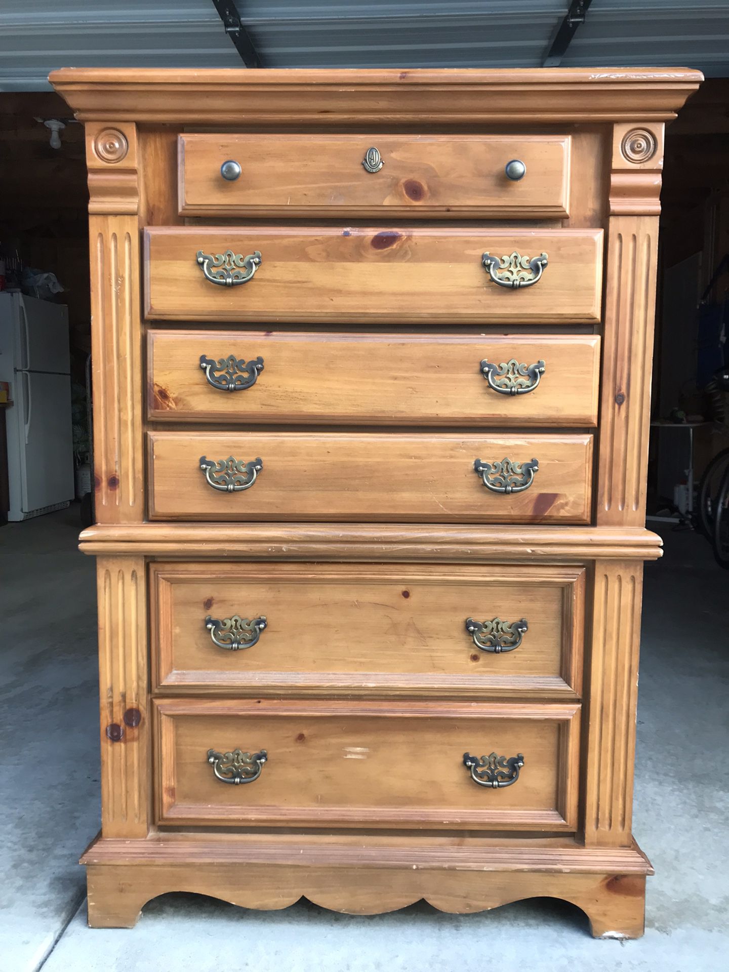 solid wood 6 drawer chest made in USA 