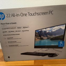 NEW In Box Complete Sealed HP 22” Touchscreen Desktop Computer Hewlett Packard
