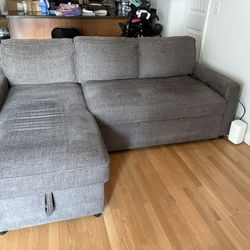 Right Arm Facing Pop Up Sleeper With Storage