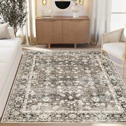5×7 Ft Vintage Grey Area Rugs