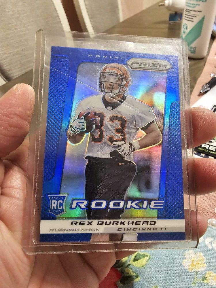 New England Patriots Rex Burkherd '13 Panini Prizm Blue Prizm Rookie Football Card