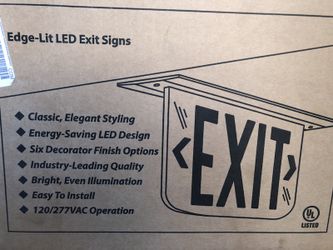 Edge lit led exit signs brand new
