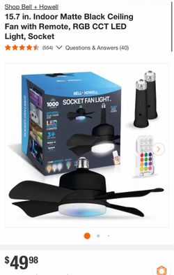 Bell + Howell Socket Fan Light with Remote