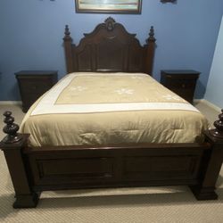 Bed Frame - 2 Night Stands And Dressing Table