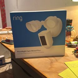 Ring Floodlight Cam Wired Plus (newest model), Outdoor home or business security with motion-activated 1080p HD video and floodlights, White