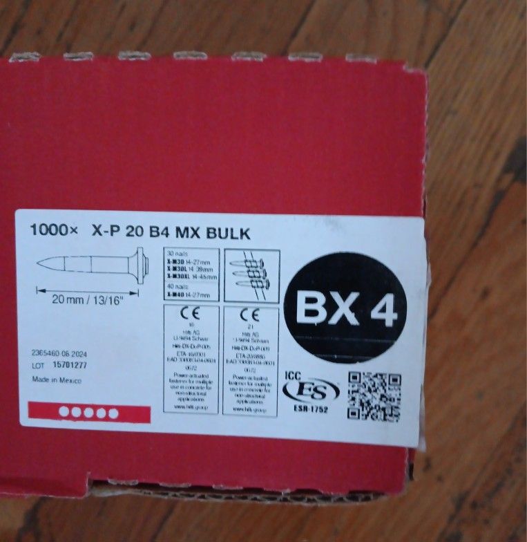 Nails Hilti Bx4