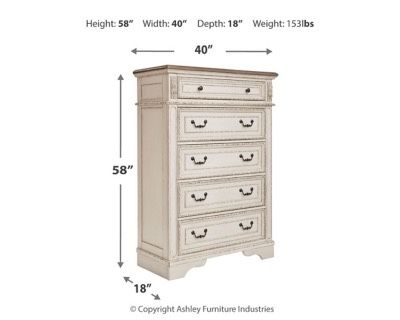 Realyn 5-Drawer Chest of Drawers – Beautiful & Sturdy Selling a gorgeous Realyn 5-Drawer Chest of Drawers in excellent condition. ✨ Distressed white f