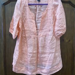 Peach Linen Top
