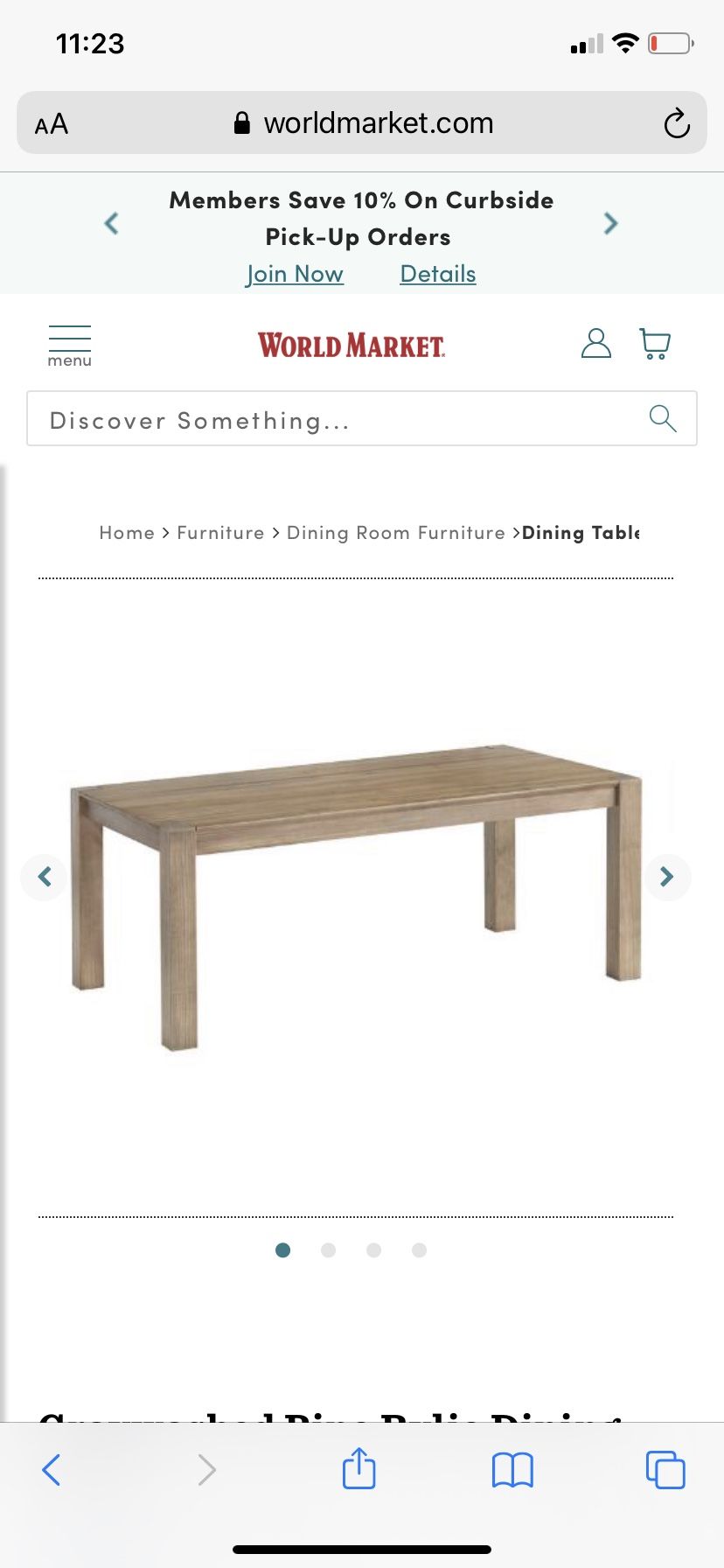 World market Graywashed Pine Rylie Dining Table for Sale in Pompano Beach FL OfferUp