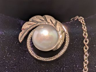 Vintage Japanese Pearl Tie Tack Pin - Solid 950 Silver Wakiya Pearl Shop