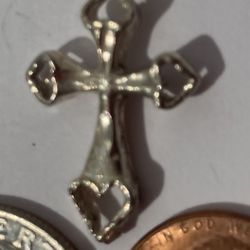 Vintage Sterling Silver Metal Cross