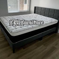 New Queen Bed Frame With Matress 