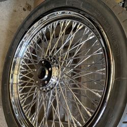 Chrome Harley Davidson 19” Front  Wheel And Tire