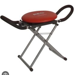 Red Fitness DX Core Rotation & Adjustable Resistance Ab Chair; New in Plastic Folds For Easy Storage