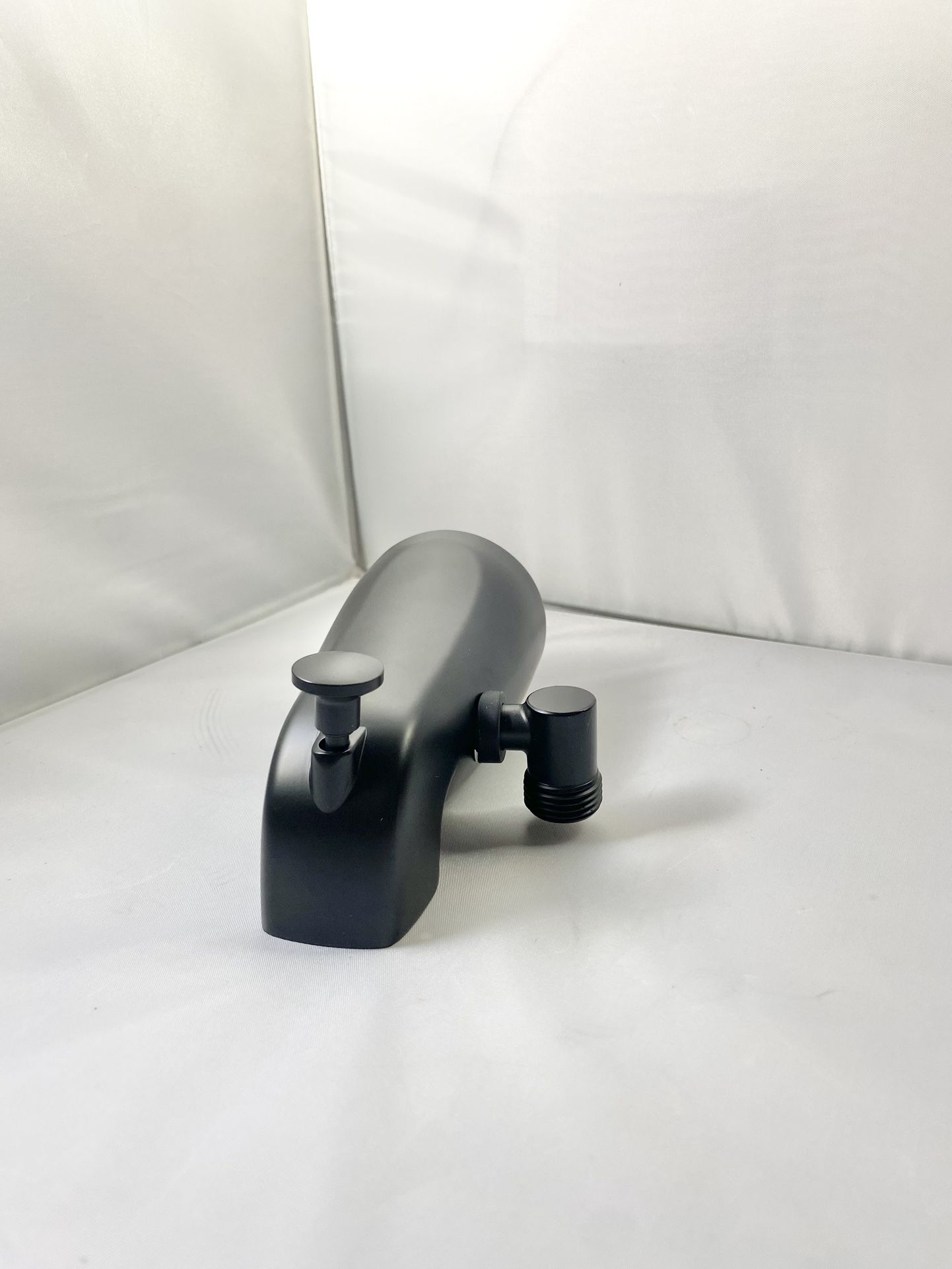 All Metal Tub Spout with Diverter Matte Black, Fits Threaded 1/2" or 3/4" IPS, Tub Faucet with Shower Diverter