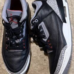 Nike Air Jordan Retro Black Cement 3 Basketball Sneakers Size 10.5 Bc3 