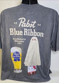 Pabst Blue Ribbon Double Sided Halloween Shirt Mens Large