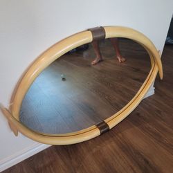 Large Oval Wall Mirror with Decorative Frame