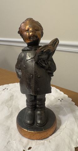 Bronze/ Copper Tone figurine, scholar with book 5.5”