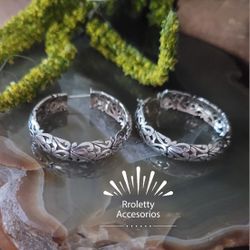 Sterling Silver 925 Filigree Hoops